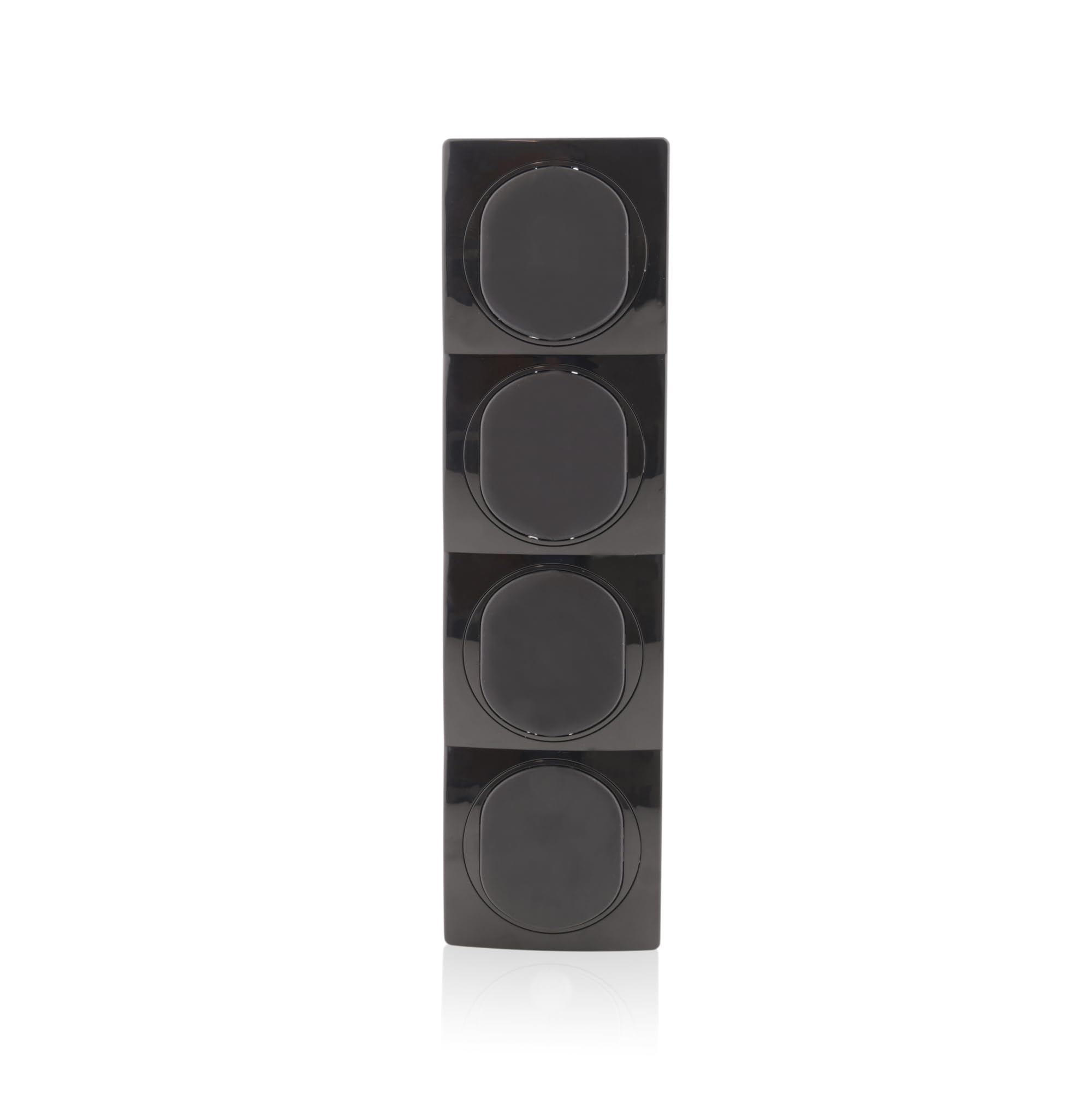 Intratec Set Kreuzschalter Nobilis ABS 10AX 250V Schwarz Ø 60 mm & 4er Rahmen vertikal Wandmontage 80x293 mm