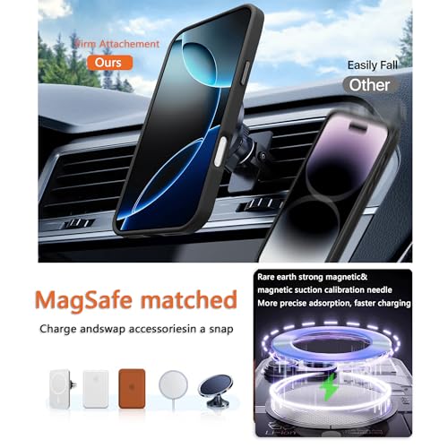 Image of Magnetic for iPhone 17 Pro Max Phone Case, [Compatible with MagSafe], Screen Protectors X1, [Military Grade Drop Protection],Matte Finish,Shockproof,Protective (Black Magnetic, 17 Pro max)
