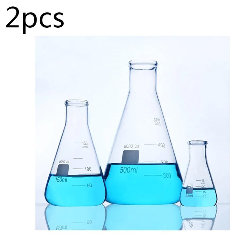 3 pezzi/set pallone di vetro conico Erlenmeyer in alto bottiglia triangolare strumenti laboratorio Attrezzature da laboratorio