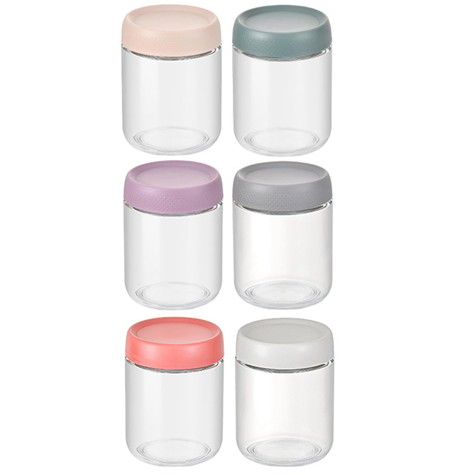 Iuhtrb 500Ml Sturdy Glass Food Preservation Jars Glass Jar With Lid Multipurpose Storage Container For Overnight Oat Salad Snacks