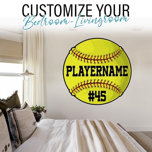 Vinilo Decorativo Personalizado Nombre Softbol Transparente miniatura 2