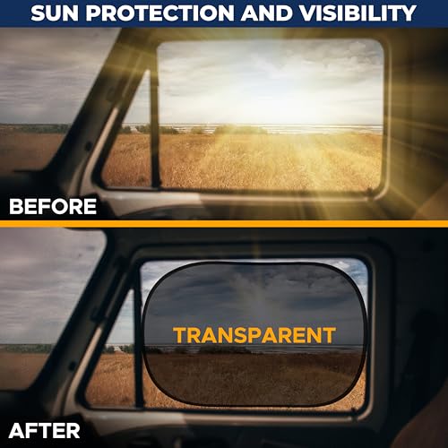 Image of EcoNour Car Window Shade for Baby (4 Pack) | Cling Sun Shade for SUV, Van, RV, Bus & Pickup Truck | Sun Protection for Car Side Window | Sun Blocker Shade for Baby | X-Large 25 inch x 16 inch