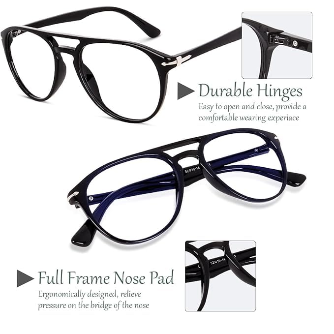 Image of Square Spectacles Clear Anti Blue Ray Blocking BlueCut Anti Glare Reduce zero Power Mobile computer Laptop Gaming protection For Men & Women (Free Size)
