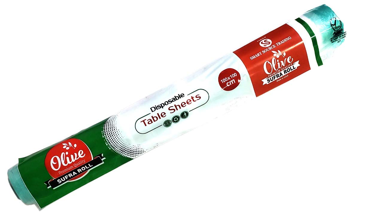 Sufra Matwiya Disposable Table Covers Hassir 60 Sheets, Large Size (100 cm x 100 cm) Convenience for Home, Office and outdoor with Assorted Colors