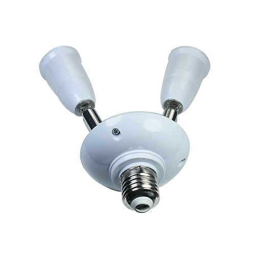 Miniatura 4 de Adaptador divisor de enchufe de luz E26E27 2 en 1, convertidor de bombilla LED de base estándar, adaptador de enchufe de bombilla flexible de 180