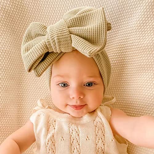 KAGAYD Girls Headbands For Hair Infants And Toddlers Oversized Bow Headband Children's Knitted Knotted Headband (C, One Size)3