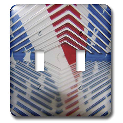 Interrupteur à bascule double 3dRose rouge blanc bleu pour double commande électrique fiable