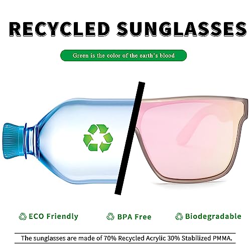 Image of GLINDAR Oversized Square Polarized Sunglasses for Men Women, One Piece Shield Shades UV400 Protection