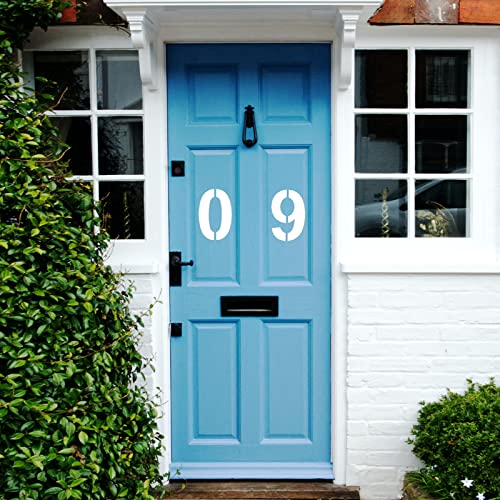 AIEX 30cm Zahlenschablone Groß, Wiederverwendbar Kunststoff Zahlenschablonen für Hausnummern 10 Stück Zahlen Schablonen von 0 bis 9