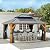 LUXIJOY 13x15 Wood Gazebo, Outdoor Hardtop Gazebo with Netting and Curtains, Double Galvanized Steel Roof, Deck Hard Top Roof for Backyard, Patio (Grey)