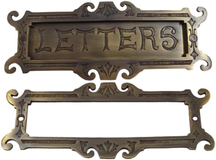 Shristy Hardware "Bartholomew" Decorative Brass Letter Plate – (Pack of 1 Antique Brass Finish)