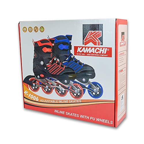 Image of KAMACHI K-1006 Adjustable Aluminium Body Inline Skates (Blue, Medium)