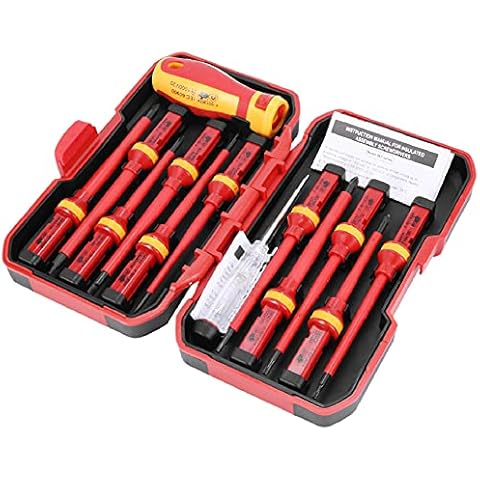 Iunipusy 13 Stücke Vde Isolierte Schraubendreher Set -V Hoch Spannung 1000 V Magnetisch Schlitz Torx Schraubendreher Durable Hand Werkzeuge Cover