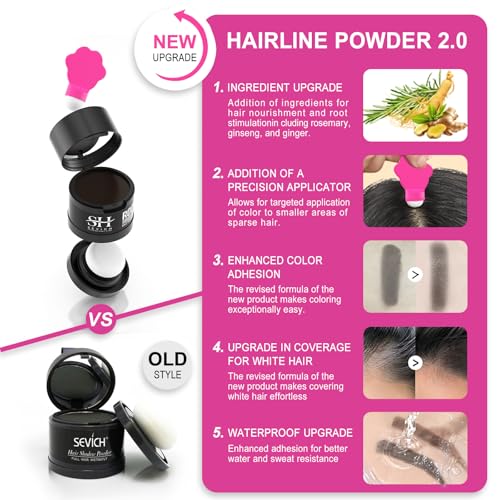 Image of Sevich Hairline Powder 2.0, Gray Root Touch Up, Sweatproof, Dark Brown