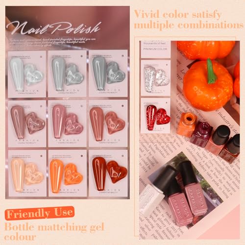 Foto von Lavender Violets 21 Stück Gel Nagellack Set Glitzer Rot Gold Shellac Nude Grau Orange Gelb RoseFarben UV LED Soak Off Base,Matte,Top Coat Unter- & Überlacke Maniküre Kits Nägel F987
