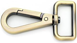 CRAFTMEMORE 2個 極厚ロブスタークラスプ スイベルスナップフック メタルプッシュゲートクリップ 財布金具 SC91 (1インチ、つや消し真鍮)