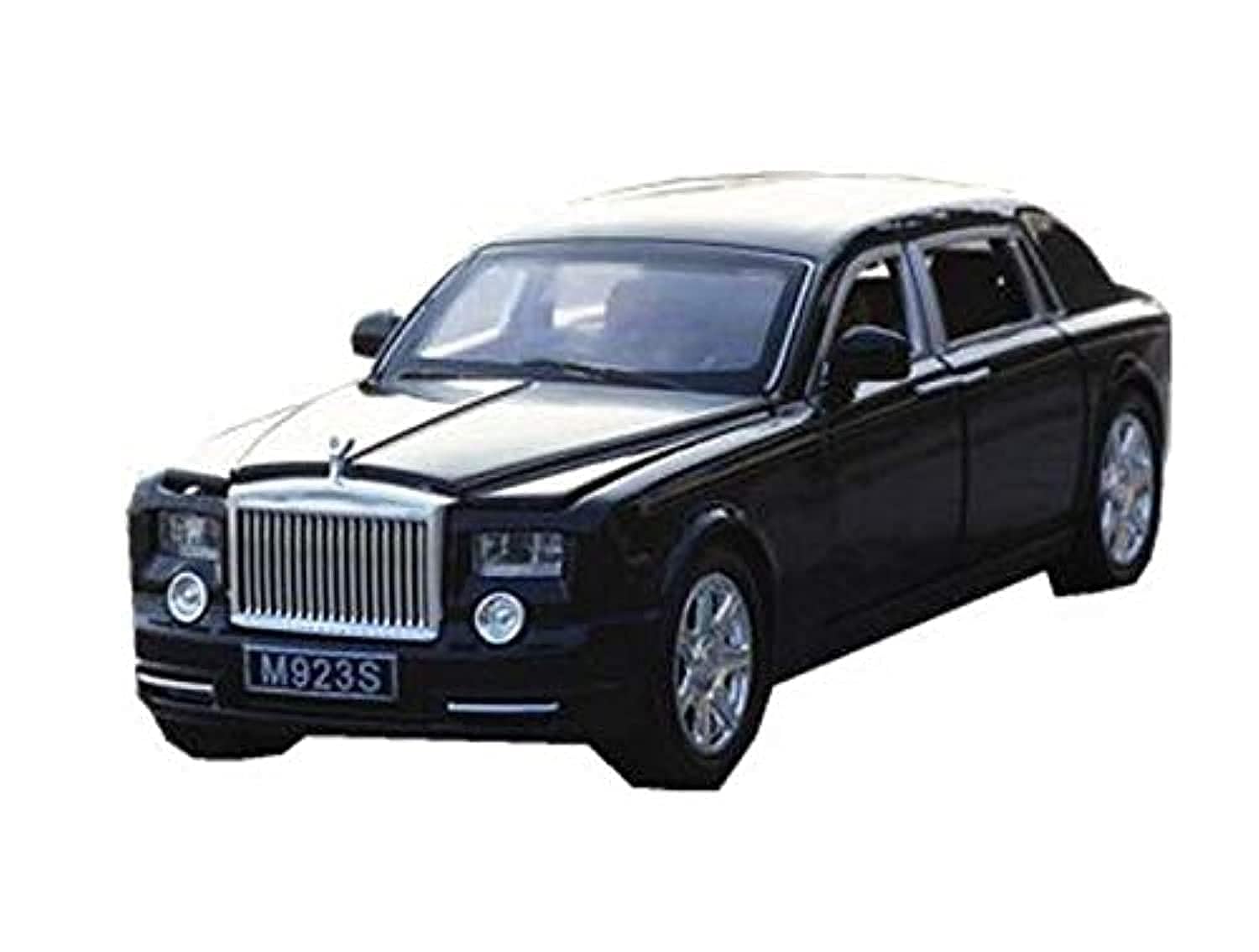 Car Model,Rolls-Royce Phantom Diecast Sound & Light & Pull Back Model Toy Car Black New in Box-M080