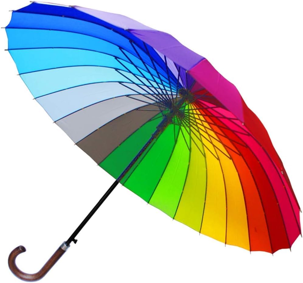 Compact 55 cm Rainbow Umbrella - Colorful and Vibrant Mini Umbrella for Kids and Adults - Portable and Fun Umbrella with Bright Rainbow Pattern-image-33