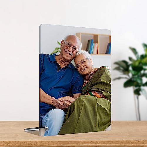 Image of 6 inchx8 inch Frameless Table Photo Frame With Stand | Customised Photo Frame With Photo | Acrylic Photos Frame Personalized Gift | Birthday & Anniversary Gift for Girlfriend, Boyfriend, Wife, Husband