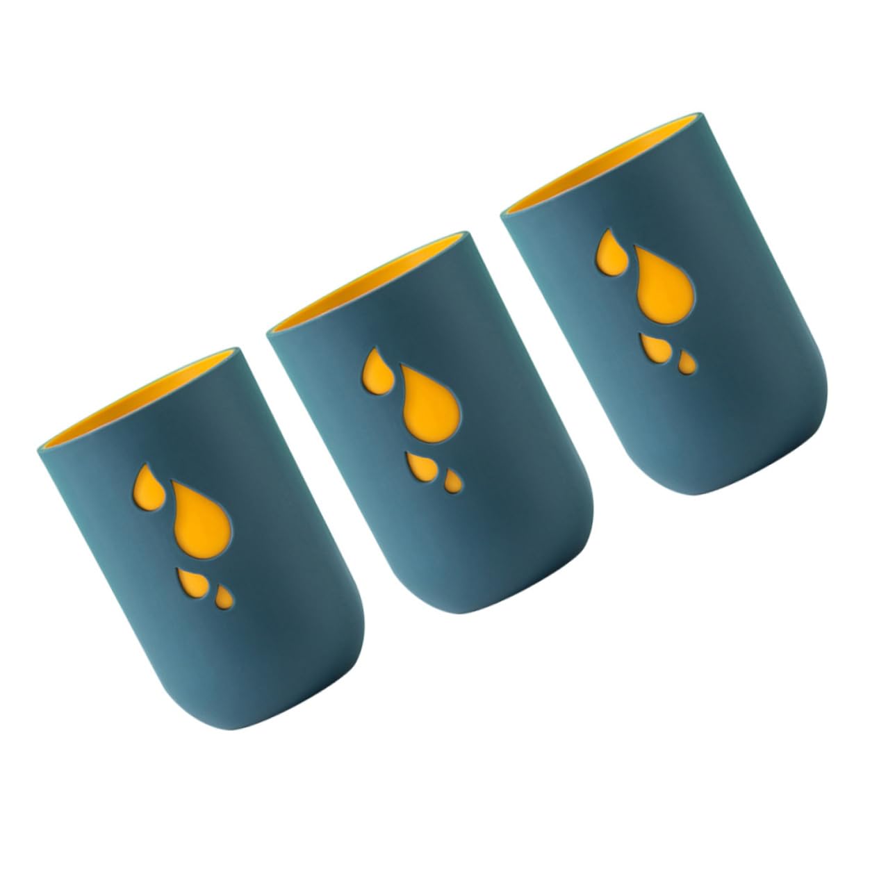 PRETYZOOM 3Pcs Raindrop Design Toothbrush Cup Portable Toothpaste Organizer for Home Hotel Office Food Grade Gargle Cups Green Color Simple