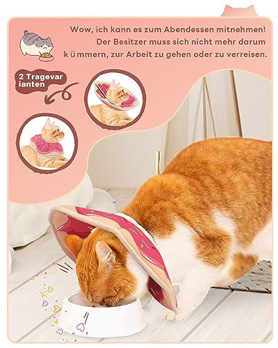 Supet Halskrause Katze,Einstellbarer Halskrause Katze Halsband,Wiederherstellung Halsband Weich Kragen Cone Nach Operation und Verletzungen für Welpen, Kleine Hunde und Katzen