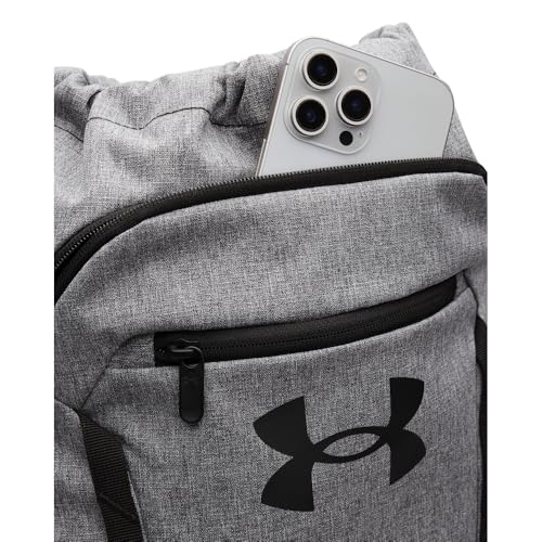 Image of Under Armour Unisex Hustle Sackpack, (025) Castlerock /Black /Black, One Size Fits Most