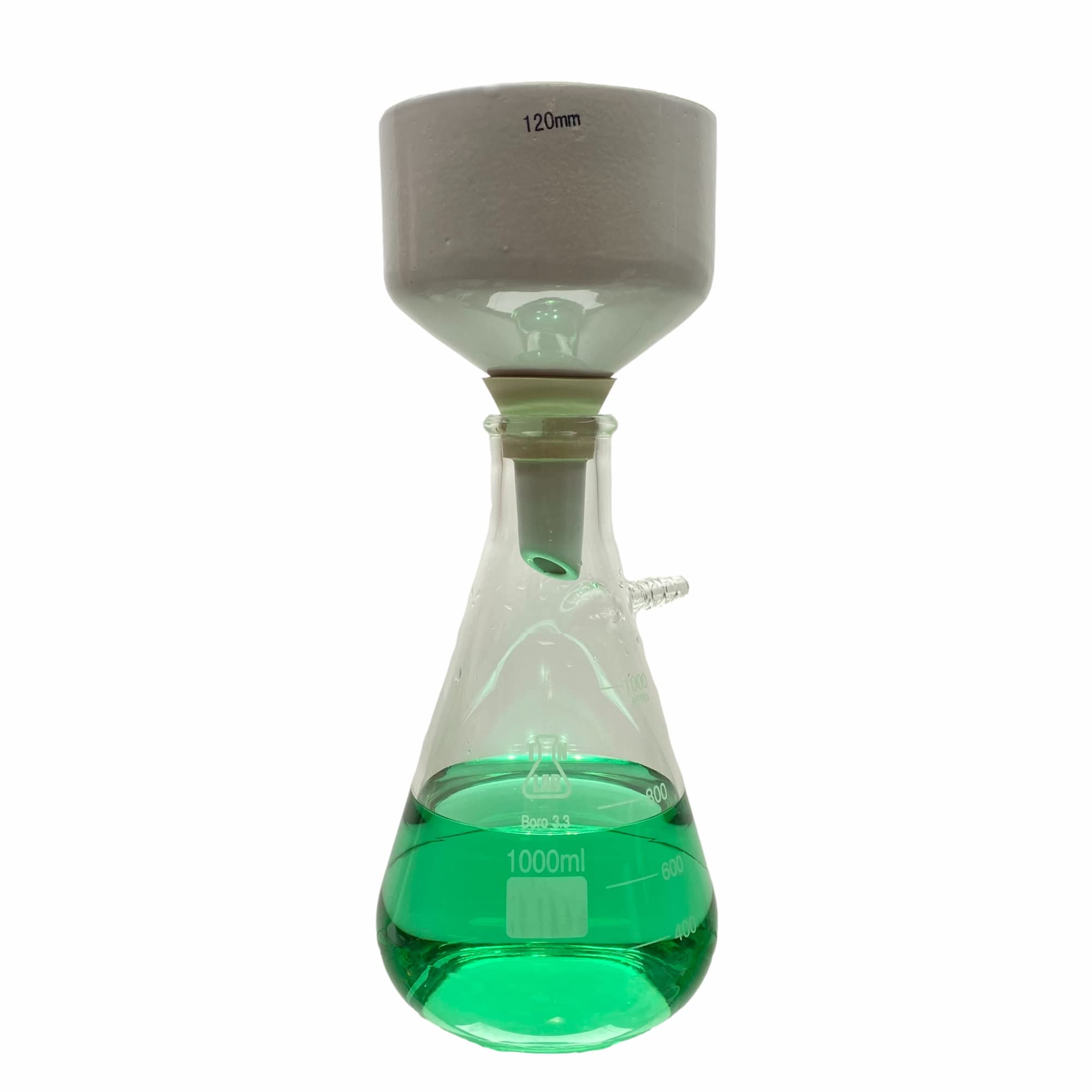 Buchner Funnel Kit Filter Flask Set 120mm Funnel and a 1000ml 1L Vacuum Flask