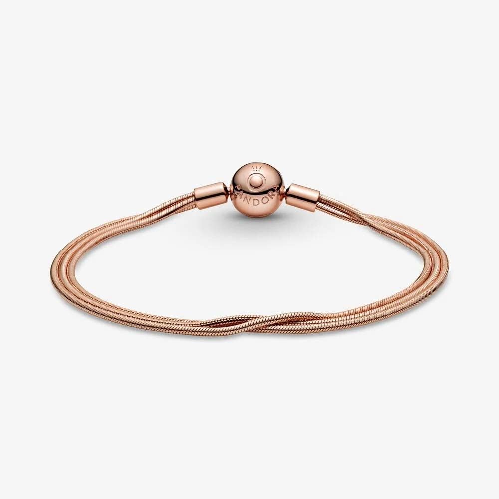 Amazon | PANDORA Moments マルチスネークチェーンブレスレット, 金属