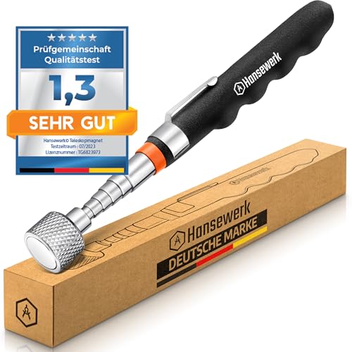 Hansewerk® original Stabmagnet Magnetstab Teleskopmagnet ausziehbar Magnetheber pick-up 80 cm teleskop stab stark magnet magnetstange stift werkzeug (1)