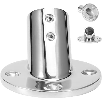 Round Tube Base 316 Stainless Steel Material 45 Degree Pipe Base Round Stand Base Boat Accessories 25 mm
