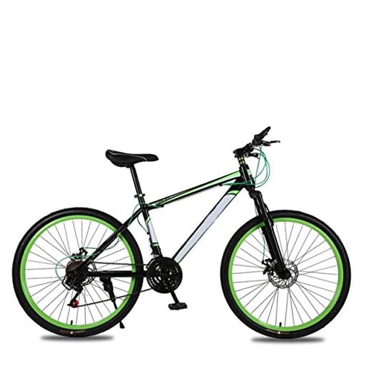 GHGJU Bicicleta De Montaña Adulto 26 Pulgadas 21 Velocidad De Choque Doble Disco Frenos Estudiante Bicicleta De Asalto Bicicleta Plegable Coche,Green-26in