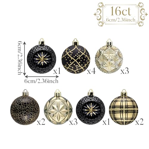 Valery Madelyn Fall Ornaments for Christmas Trees, 16ct Shatterproof Fall Christmas Tree Decorations, 2.36 Inches Luxury Hanging Ball Ornaments for Thanksgiving Autumn Harvest - Image 4