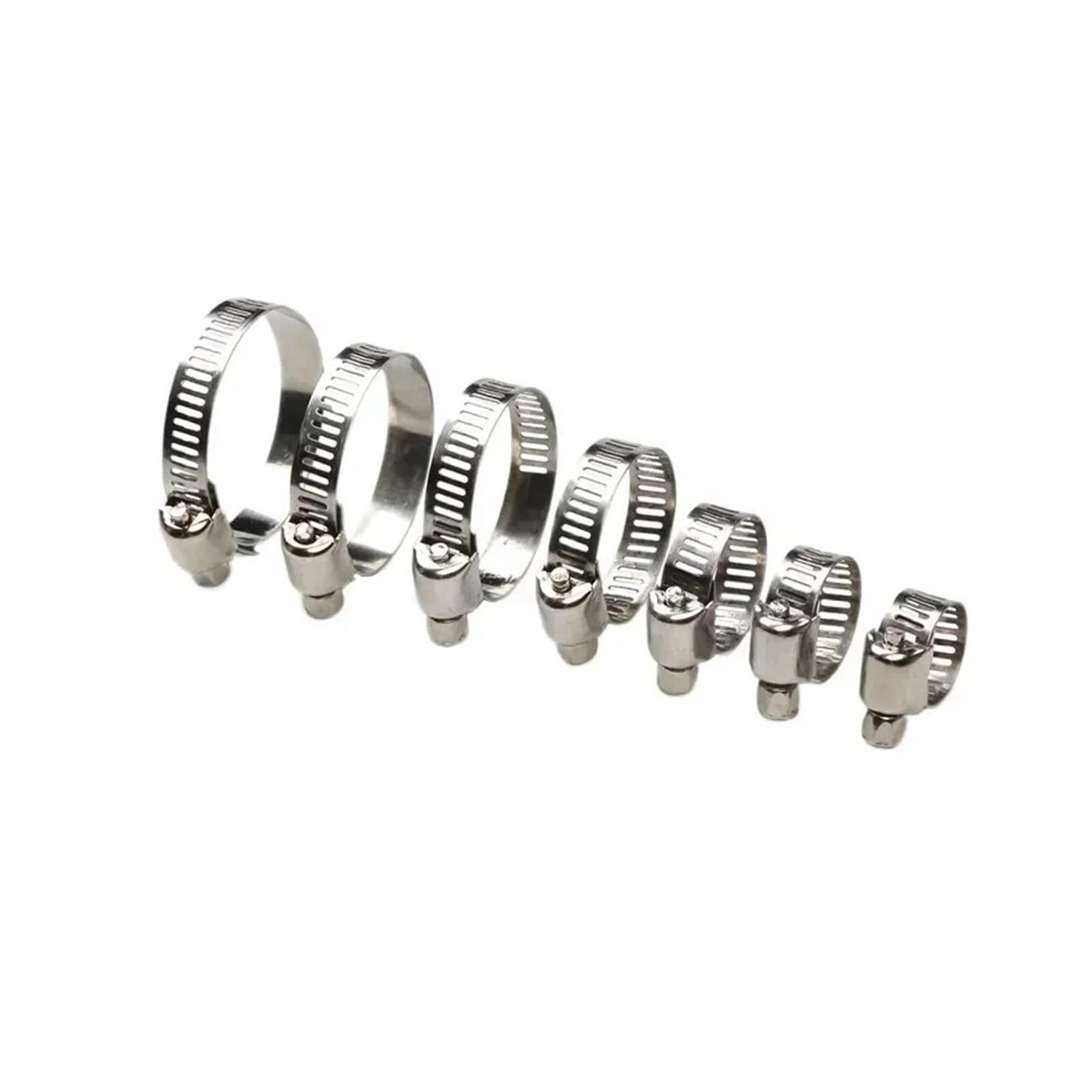 Verstellbare Schlauchschelle 50-teiliges Schlauchklemmen-Set – Schneckengetriebe-Klemmen aus Edelstahl(50pcs 8-12mm)