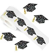 FYSUIMU 500Pcs Graduation Cap Stickers Holographic Laser Grad Hat Paper Decal Grad Cap Black Gold...