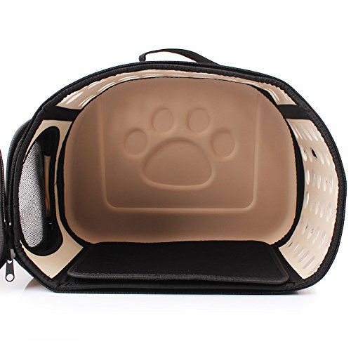 Image of Foldable Pet Dog Cat Carrier Cage Collapsible Travel Kennel - Portable Pet Carrier Outdoor Shoulder Bag for Puppy Dog Cat Small Medium Large Animal (M, Pink)