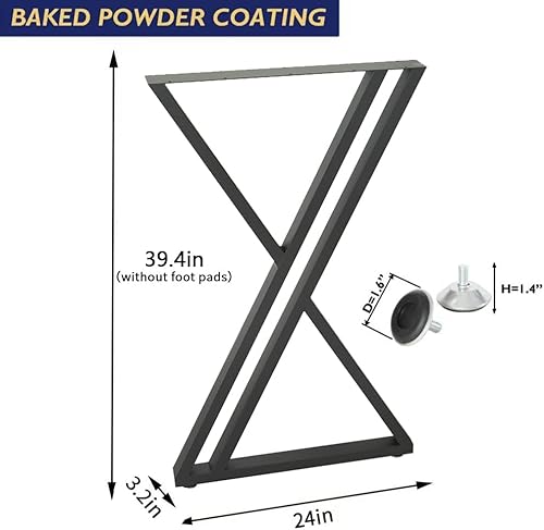 Miniatura 2 de Patas de mesa de 40 pulgadas, juego de 2, barra de altura de metal, base de escritorio alta de acero para cocina, sala de estar o al aire libre (24