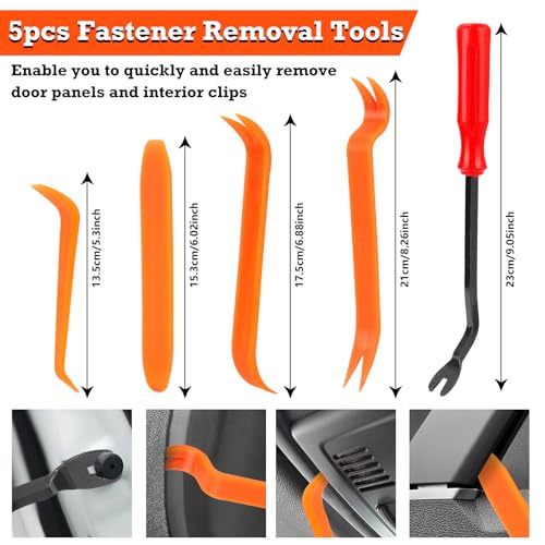 Image of Car Retainer Clips & Fasteners Kit - 32 Universal Sizes Nylon Bumper, Fender Rivets, Door Panel Clips, and Plastic Rivets with 10 Cable Ties and Removal Tool for Toyota, Ford (1240pcs)