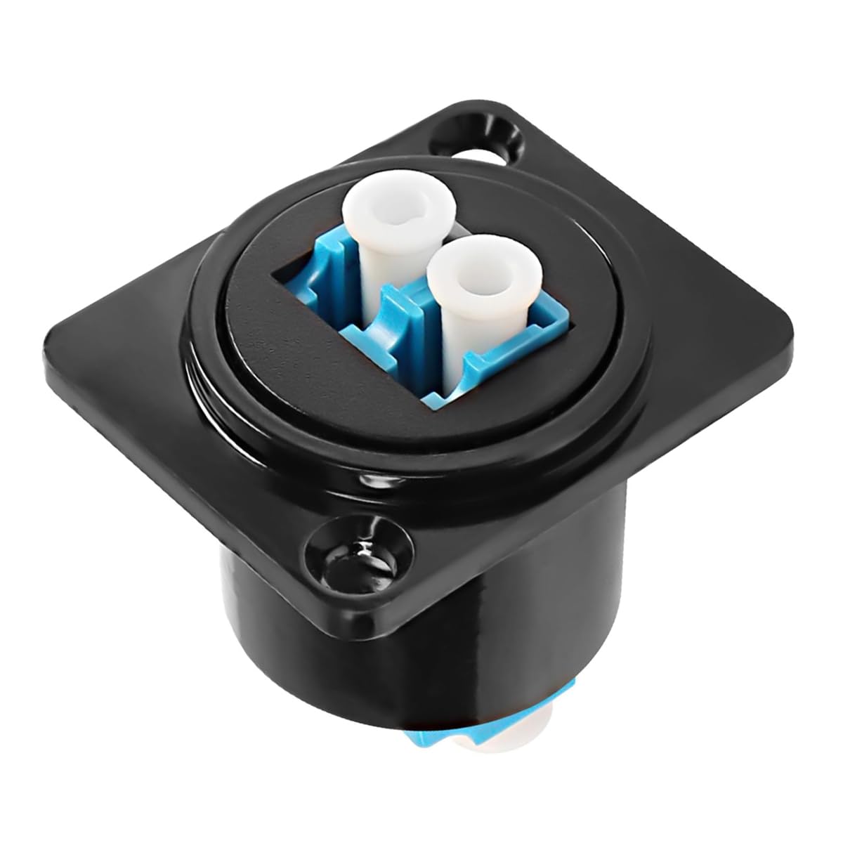 Adaptador de fibra óptica LC tipo D 2 unidades conexión rápida módulo doble paso aleación de zinc negro 23.6 mm 23.8 mm