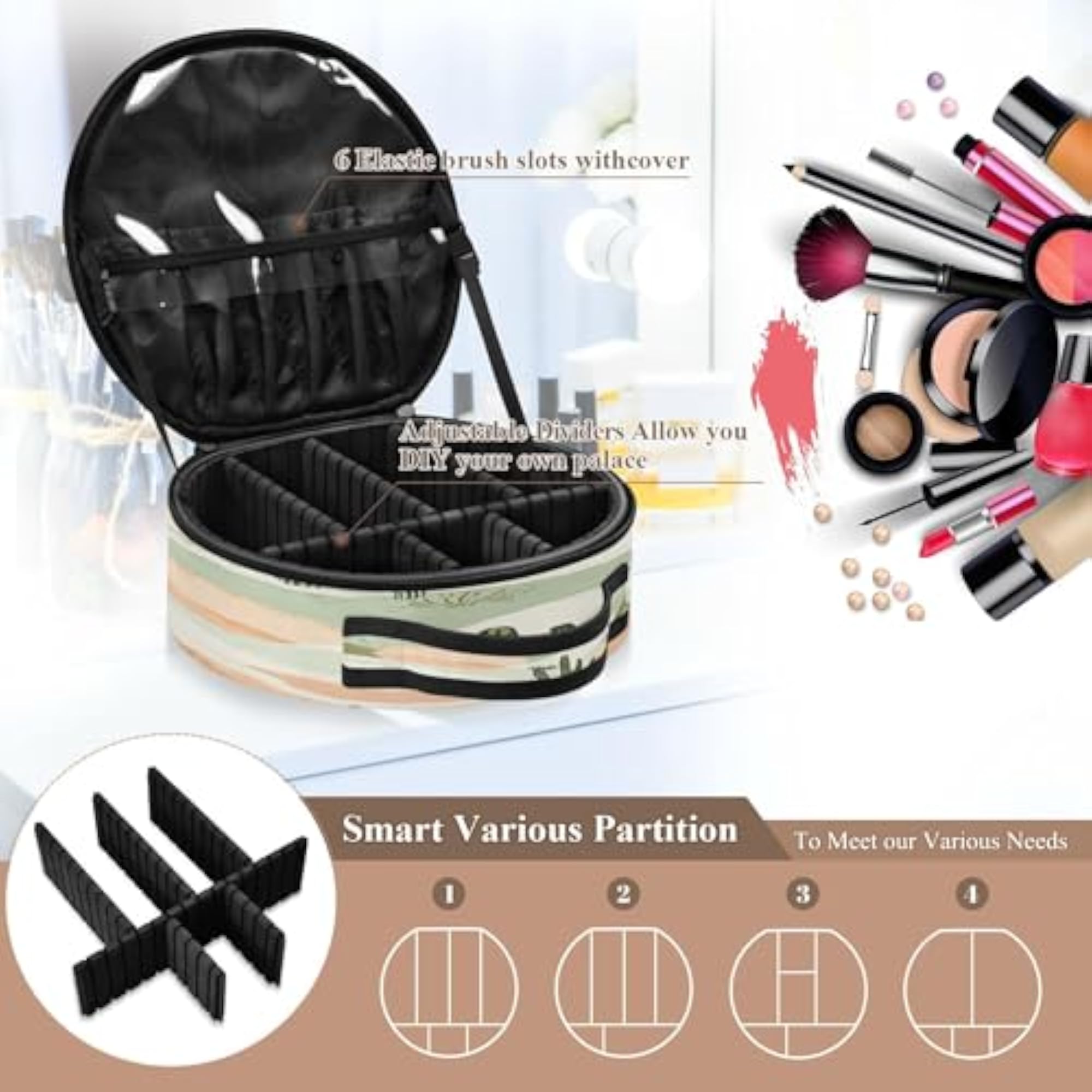 Desert Cacti Travel Makeup Case
