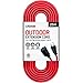 Otimo 25 Ft 12/3 SJTW Red, Heavy Duty Outdoor Extension Cord - 3 Prong Ground Plug, 15A 1875W, Water & Weather Resistant, Flame Retardant