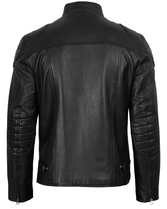 Image of Decrum Real Lambskin Leather Jackets for Men with Zipper Closure