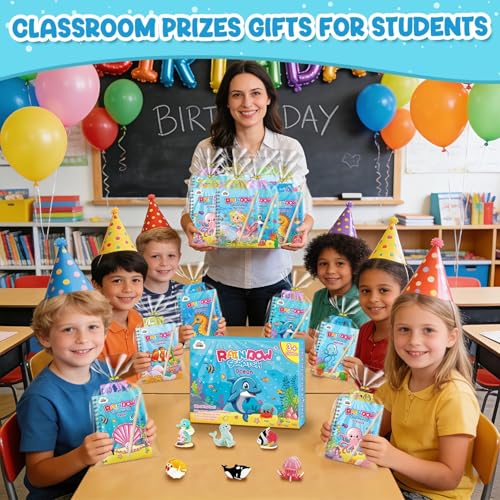 Image of ZMLM 24 Pack Rainbow Art Scratch Notebooks for Kids Birthday Party Favors