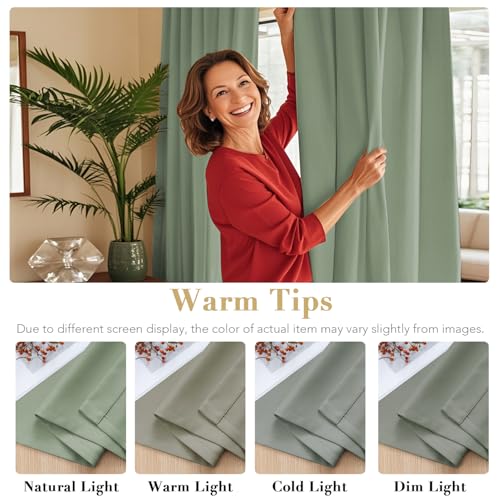 Image of H.VERSAILTEX Blackout Curtains Thermal Insulated Window Treatment Panels Room Darkening Blackout Drapes for Living Room Back Tab /Rod Pocket Bedroom Draperies (2 Panels, Cyan, 52 x 72 Inch)