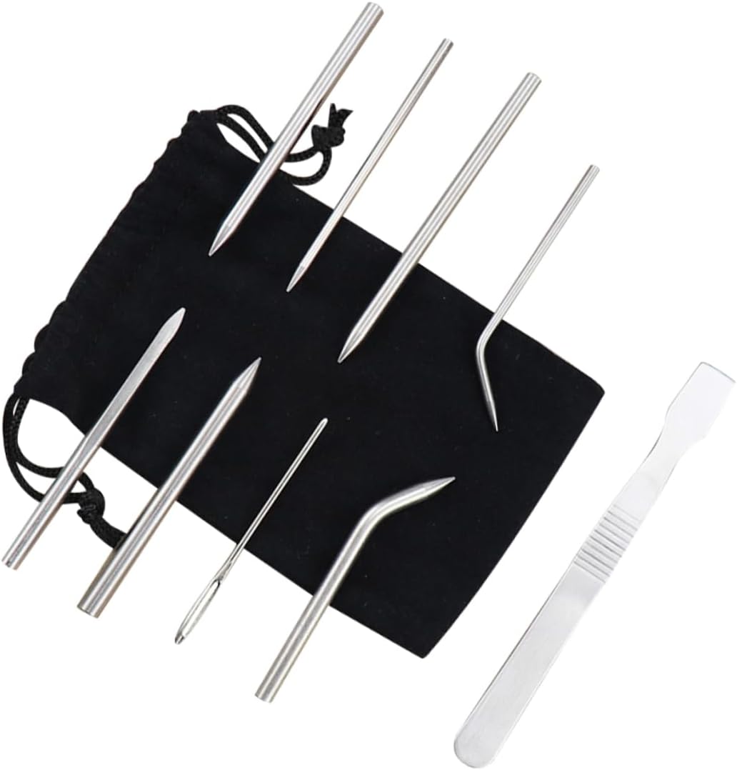 NUOBESTY 1set Needle Set for Beginners Lacing Needles DIY Jewelry Accessories Stainless Steel Weaving Kit for Bracelet Making