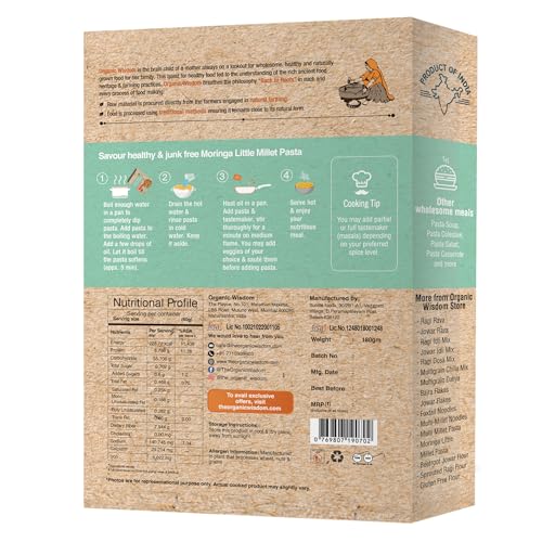 Image of Organic Wisdom - Back to Roots Multi Noodles & Pasta Combo | No Maida | Not Fried | No MSG | Sun-Dried | Protein & Fiber | Noodles 384g & Pasta 180g