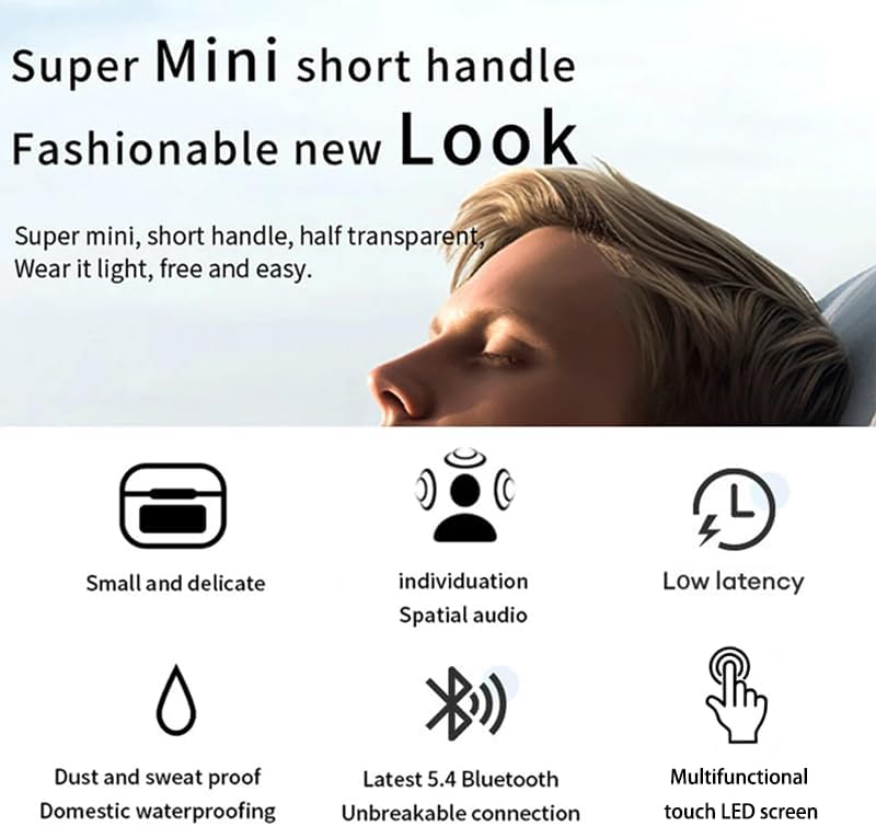 Touch-Screen Bluetooth 5.4 Wireless Earbuds HiFi Stereo Sound Ergonomic Design IPX7 Waterproof 4-40 Hour Long Playtime Multi-Function Headphones Compatible with Android/iOS - Image 3