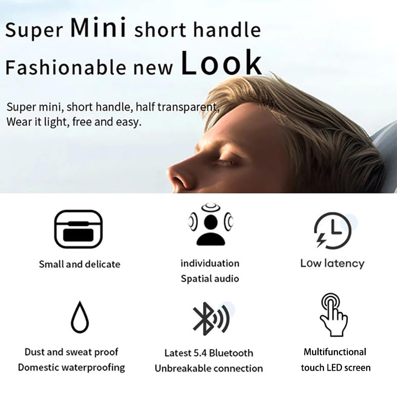 Image of Touch-Screen Bluetooth 5.4 Wireless Earbuds HiFi Stereo Sound Ergonomic Design IPX7 Waterproof 4-40 Hour Long Playtime Multi-Function Headphones Compatible with Android /iOS