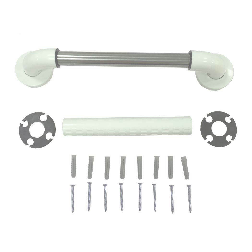 304 - Barra de acero inoxidable para baño, bañera, ducha, mango antideslizante, para niños mayores y mayores (60 cm), color blanco