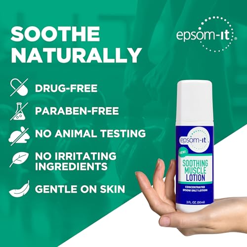 Image of Epsom-It Soothing Muscle Lotion - Roll On Epsom Salt Lotion with Arnica for Muscle Stiffness, Leg, Knees and Feet Discomfort, Topical Magnesium Cream, 3oz, 2-Pack