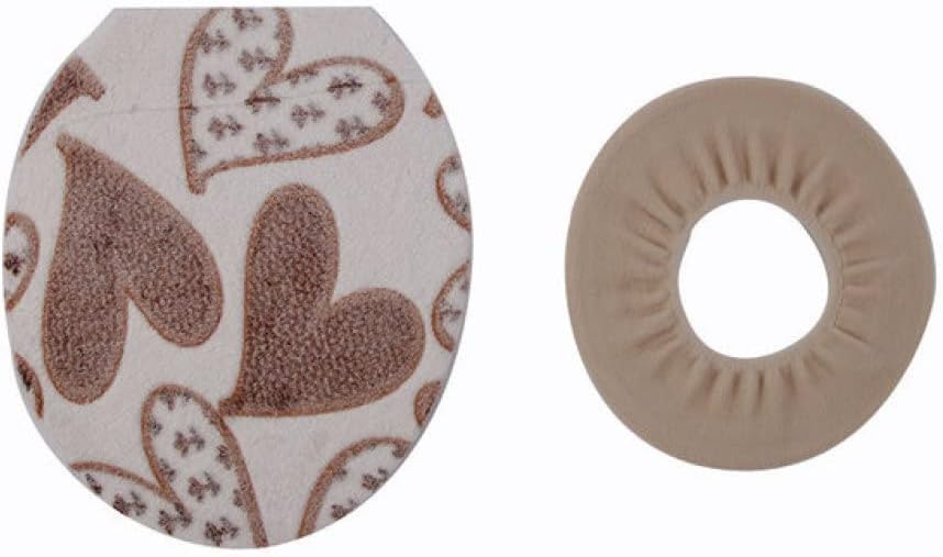 Toilet seat Covers，Toilet seat Cover pad，Cotton Linter Toilet Seat Cover and Rug Washroom Set Decorative Toilet Seat Covers Lids Bathroom Protector